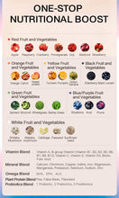 Load image into Gallery viewer, Essential Rainbow is a daily comprehensive superfood powder. With a nutrient-dense formula and a total of 77 nutrients, it&#39;s designed to nourish and support all body systems. We&#39;ve achieved this by including seven unique blends, each with its own distinct benefits. It contains superfood greens plus whole food nutrients from the full spectrum of the rainbow.

Essential Rainbow includes a combination of targeted blends to support immunity and energy, promote a thriving gut microbiome and protect the body from
