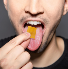Load image into Gallery viewer, Simply place a strip of Eimele Sleep Glow on your tongue 30 minutes before your desired bedtime. Rest better, glow brighter. Sleep starts here

